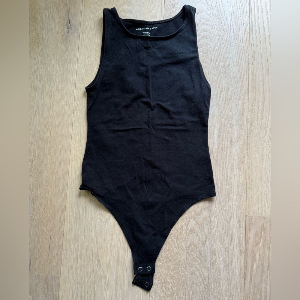 American Eagle Outfitters Black Bodysuit Classic Sleeveless Design